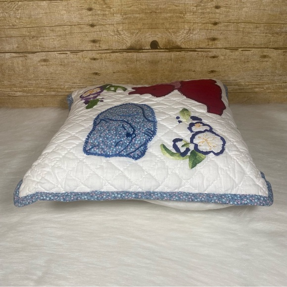 Quilted Cat Dog Throw Pillow Country Decorative Floral Puppy Kitten Vintage - Picture 7 of 11